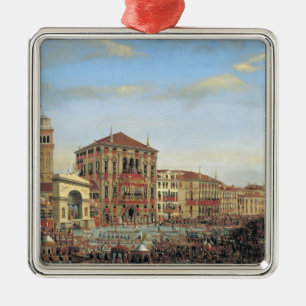 Napoleon I Presiding over a Regatta in Venice Metal Ornament