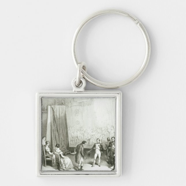 Napoleon I  Visiting the Studio of David Key Ring (Front)