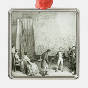 Napoleon I  Visiting the Studio of David Metal Ornament