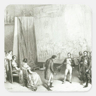 Napoleon I Visiting the Studio of David Square Sticker