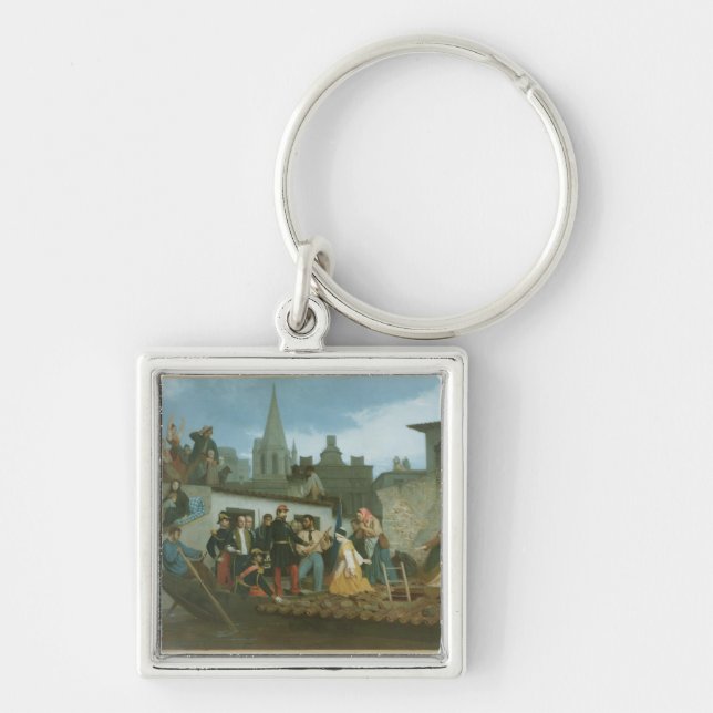 Napoleon III  Visiting Flood Victims of Key Ring (Front)