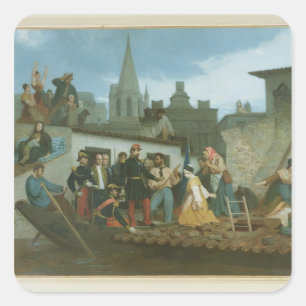 Napoleon III Visiting Flood Victims of Square Sticker