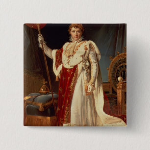 Napoleon in Coronation Robes, c.1804 15 Cm Square Badge