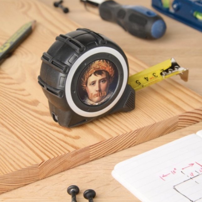 Napoleon Laurel-Wreath Crowned Hero 1 (Napoleon’s Portrait Design monogrammed tape measure inches on one side metrics on other. )