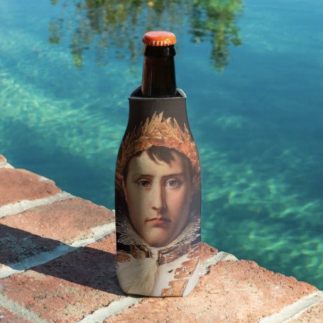 Napoleon Laurel-Wreath Crowned Hero  Bottle Cooler (Napoleon’s Portrait Design  insulated bottle cooler high-density material. Made in the USA. )