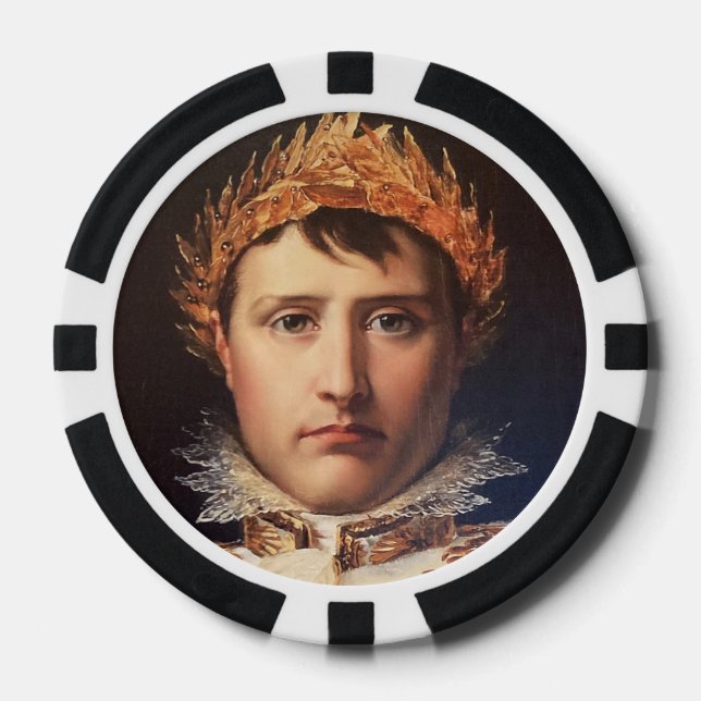 Napoleon Laurel-Wreath Crowned Hero Poker Chips (Front)