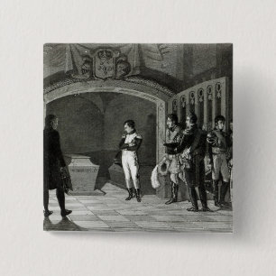 Napoleon Meditating before the Tomb 15 Cm Square Badge