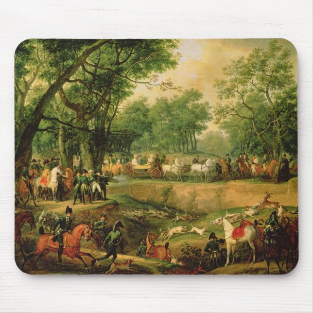 Napoleon on a hunt in the Compiegne Forest, 1811 Mouse Pad (Front)