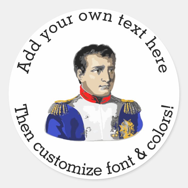 Napoleon Poster Style Drawing Classic Round Sticker (Front)