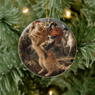 Napoleon Riding Giant Battle Cat                   Ceramic Ornament