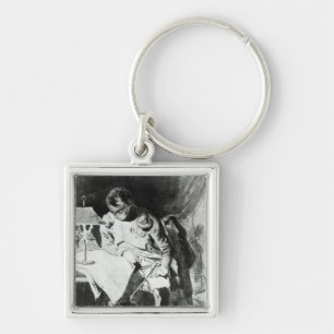 Napoleon studying his maps by lamplight, c.1800 key ring