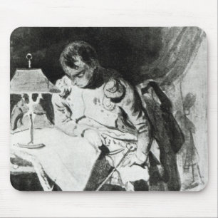 Napoleon studying his maps by lamplight, c.1800 mouse pad