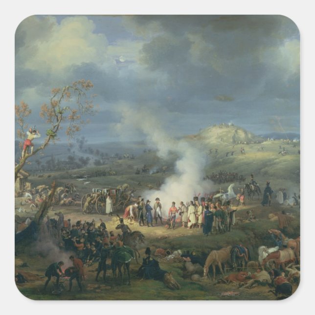 Napoleon  Visiting a Bivouac Square Sticker (Front)