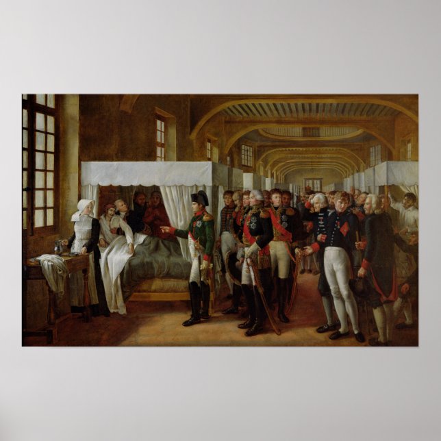 Napoleon visiting the Infirmary of Invalides Poster (Front)