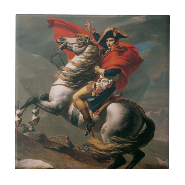 Napoleon with Horse, Battle of St. Bernard Pass Ceramic Tile (Front)