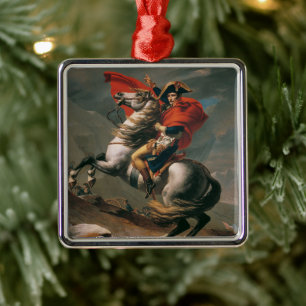 Napoleon with Horse, Battle of St. Bernard Pass Metal Ornament