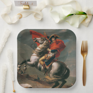 Napoleon with Horse, Battle of St. Bernard Pass Paper Plate
