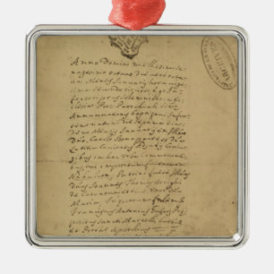 Napoleon's Birth Certificate, 1769 Metal Ornament