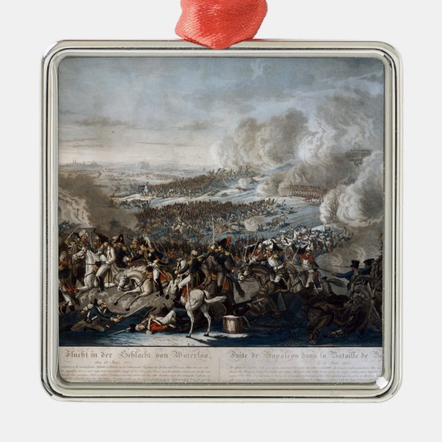 Napoleon's flight from the Battle of Waterloo Metal Tree Decoration (Front)