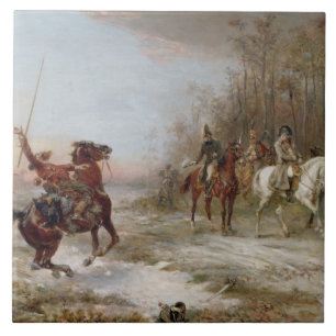 Napoleon's Peril at Brienne-le-Chateau, c.1891 (oi Ceramic Tile