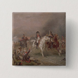 Napoleon's Retreat (oil on canvas) 15 Cm Square Badge