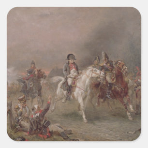 Napoleon's Retreat (oil on canvas) Square Sticker