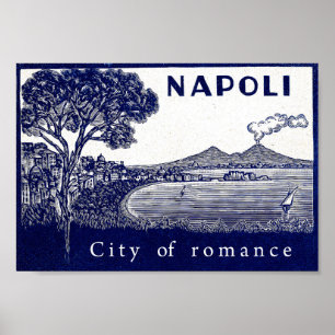 Napoli coast, Italy, city, romance, volcano Poster