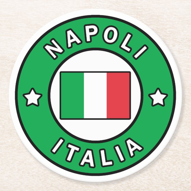 Napoli Italia Round Paper Coaster (Front)