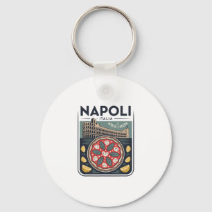 Napoli Italia Souvenir Naples Italy Pizza And Trav Key Ring
