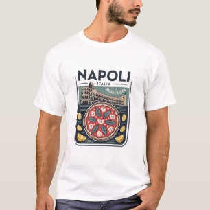Napoli Italia Souvenir Naples Italy Pizza And Trav T-Shirt