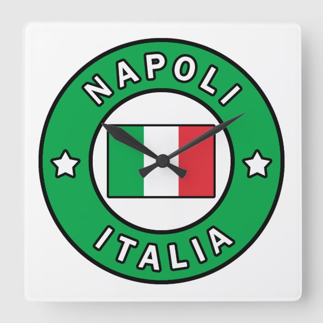 Napoli Italia Square Wall Clock (Front)