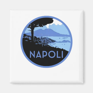 Napoli Mount Vesuvius - Retro Naples Italy Magnet
