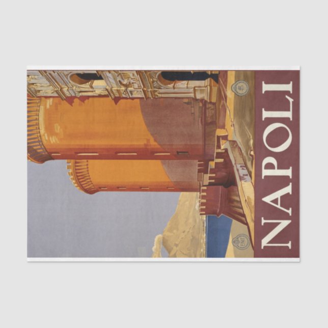 Napoli Travel Poster Decoupage Tissue Paper (Front)