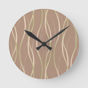 Napolitano Macchiato Pistachio Ribbons and shadow. Round Clock