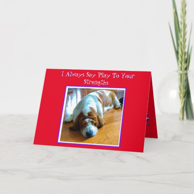 Napping Basset On Funny Valentine's Day Card (Front)