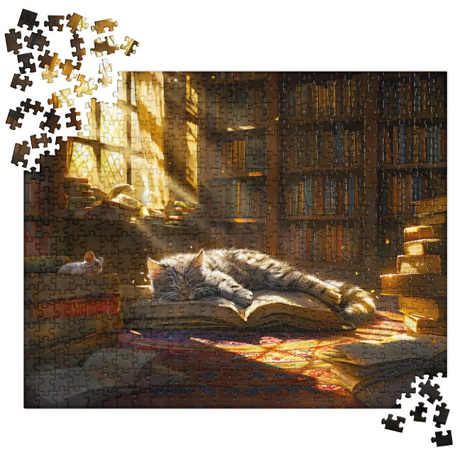 Napping Cat Puzzles, Cute Kitten Cat Mum Gift Jigsaw Puzzle (Creator Uploaded)