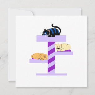 Napping Cat Sticker Invitation