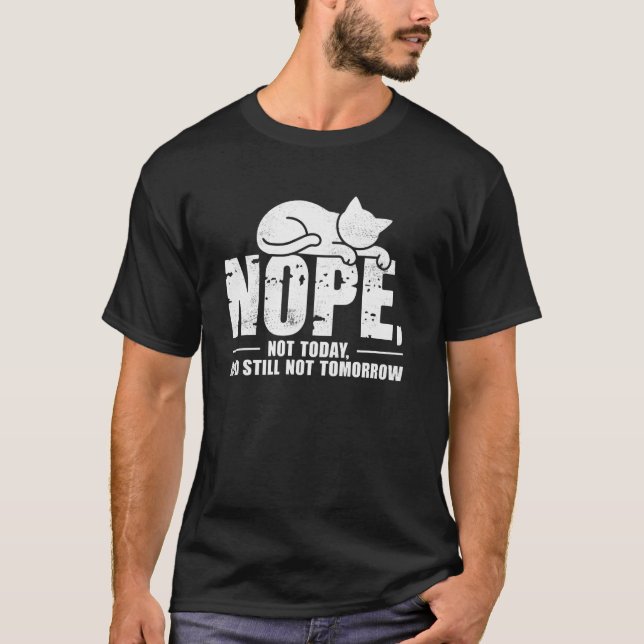 Napping Cat Tee Funny Nope Lazy Cats Lover Funny C (Front)