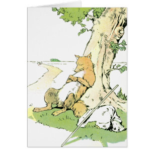 Napping Fox Leaning Against Tree