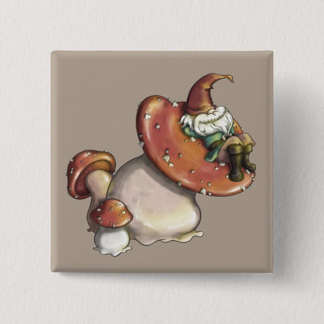 Napping Gnome 15 Cm Square Badge (Front)