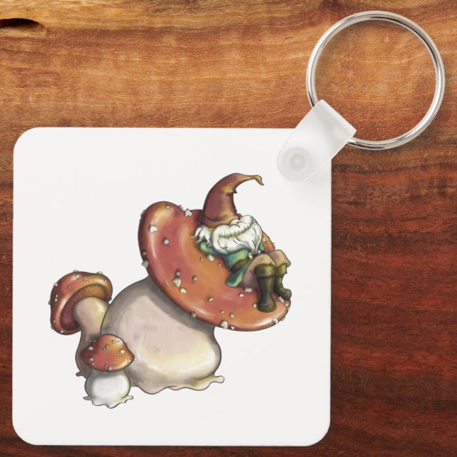Napping Gnome Key Ring (Back)