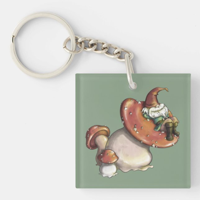 Napping Gnome Key Ring (Front)