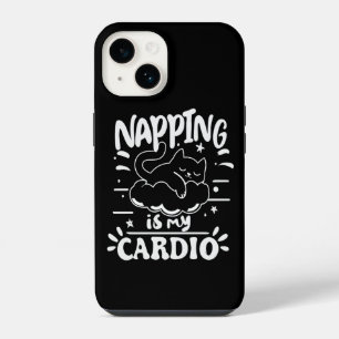 Napping Is My Cardio Simple Funny Cat Design iPhone 14 Case