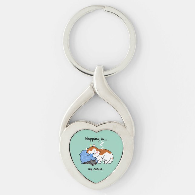 napping is... my cardio... sleeping nap key ring (Front)