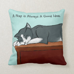 Napping Kitty Cushion