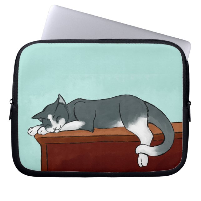 Napping Kitty Laptop Sleeve (Front)
