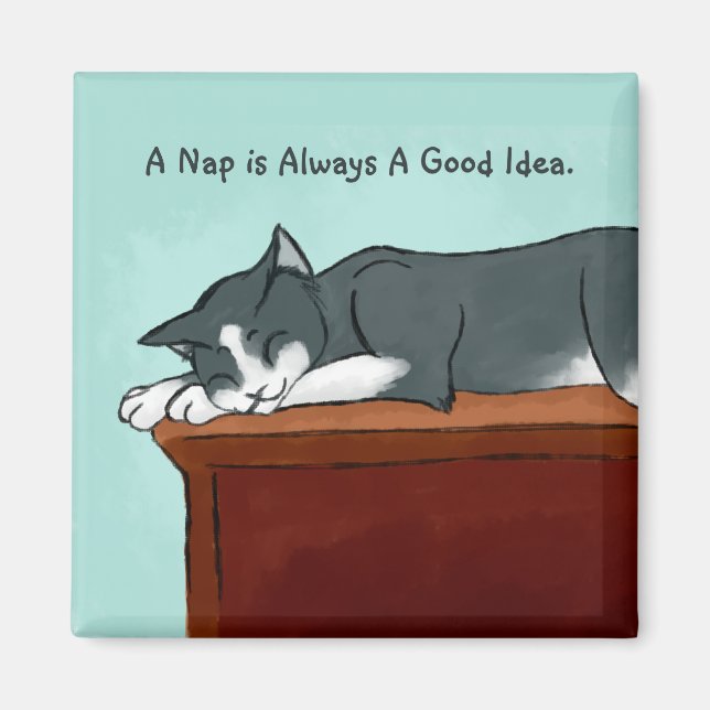 Napping Kitty Magnet (Front)