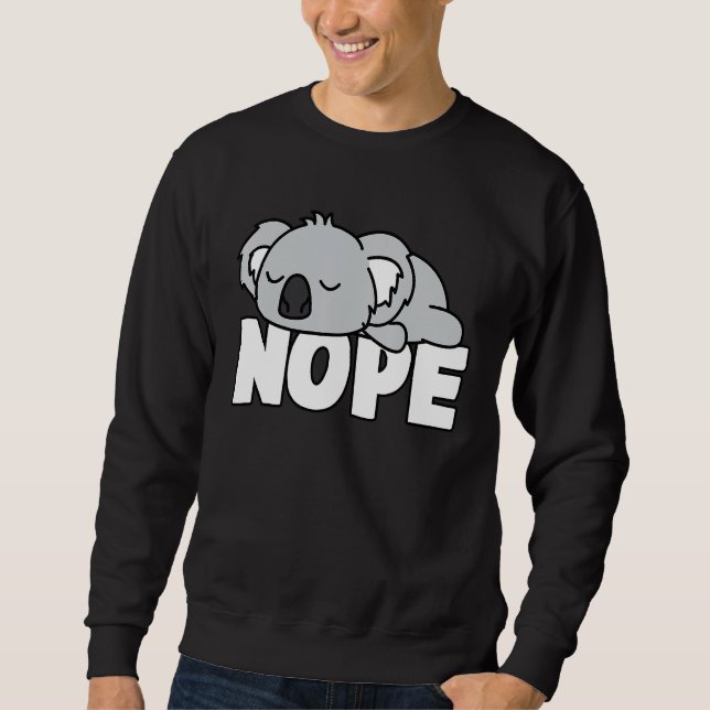 Napping Koala Tee Funny Nope Lazy Animals Lover Pe (Front)