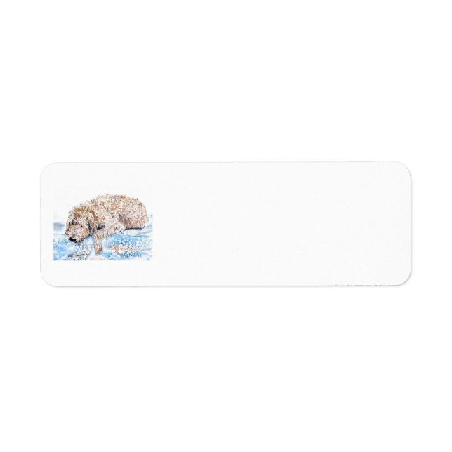 Napping Labradoodle Return Address Label (Front)