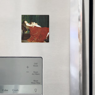 Napping Mother and Child Retro Look Magnet